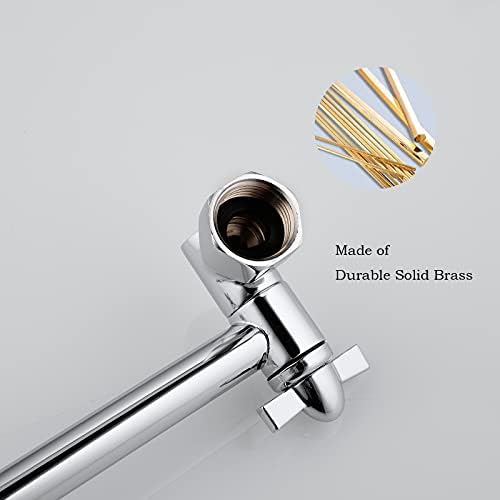 Shower Head Extension Arm, Anti-Leak Solid Brass Adjustable Extender for Rain & Handheld Shower Head, G1/2 Universal Connector (5 Inch, Chrome)