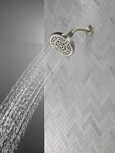 Delta Faucet 8-Spray Touch-Clean Shower Head Brushed Nickel, Delta Shower Heads, Showerhead, Brushed Nickel Shower Head, 2.5 GPM Water Flow, Stainless 75898CSN