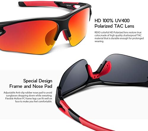 BEACOOL Polarized Sports Sunglasses for Men Women Youth Baseball Fishing Cycling Running Golf Motorcycle Tac Glasses UV400