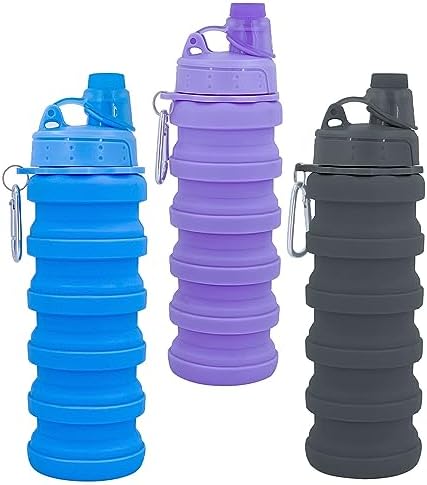 Collapsible Water Bottles Travel water bottle Sports Portable Sport Water Bottle Reusable Water Bottles comes with mountaineering Buckle 500ml silicone Water-proof camping water bottle