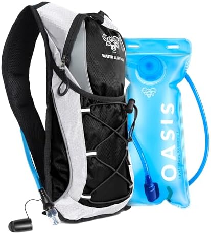 Water Buffalo Hydration Backpack - Lightweight Hydration Pack with 2L Water Bladder - Water Backpack for Hiking, Running, Biking, and Raves - Road Runner 12L Hydropack Backpack