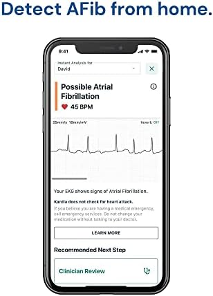 KardiaMobile 1-Lead Personal EKG Monitor – Record at Home – Detects AFib & Irregular Arrhythmias – Easy Results in 30 Seconds – Works w/Most Smartphones - FSA/HSA Eligible