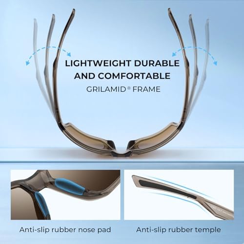 KastKing Osage Polarized Sport Sunglasses for Men and Women, Ideal for Driving Fishing Cycling Running, UV Protection