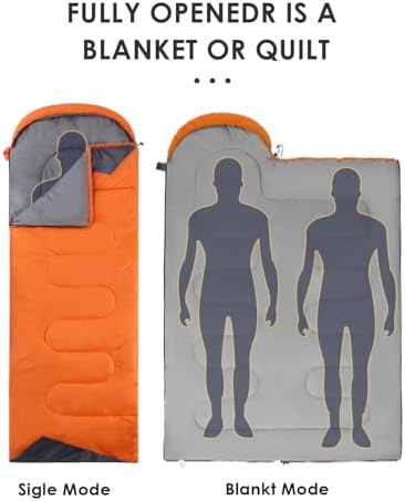 Sleeping Bags for Adults Backpacking Lightweight Waterproof- Cold Weather Sleeping Bag for Girls Boys Mens for Warm Camping Hiking Outdoor Travel Hunting with Compression Bags