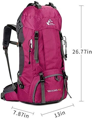 Bseash 60L Waterproof Hiking Camping Backpack with Rain Cover, Large Outdoor Sport Travel Daypack Rucksack for Climbing