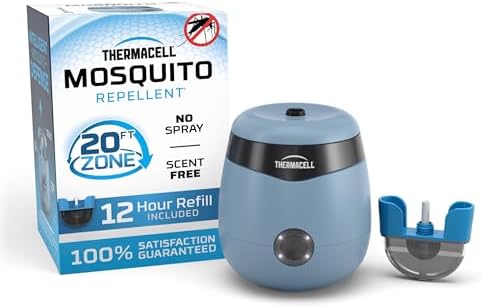 Thermacell E-Series Rechargeable Mosquito Repeller with 20’ Mosquito Protection Zone; Bug Spray Alternative; Scent Free