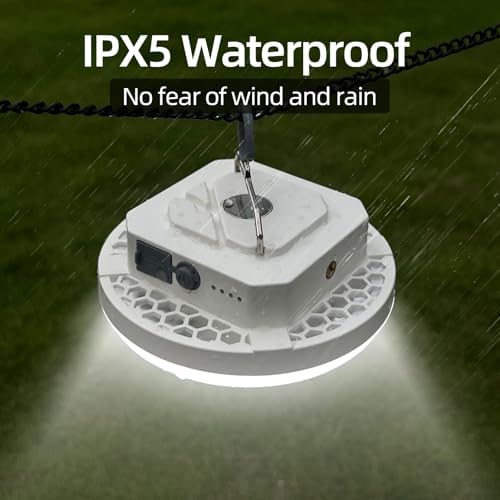 Camping Tent Light LED Rechargeable Portable Hanging Lantern with Remote,IPX5 Waterproof Outdoor Lights with Battery Power, Camp Lamp Light for Glamping Indoor Outages Car Repair