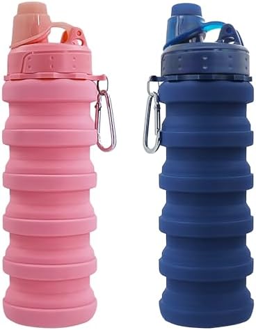 Collapsible Water Bottles Travel water bottle Sports Portable Sport Water Bottle Reusable Water Bottles comes with mountaineering Buckle 500ml silicone Water-proof camping water bottle
