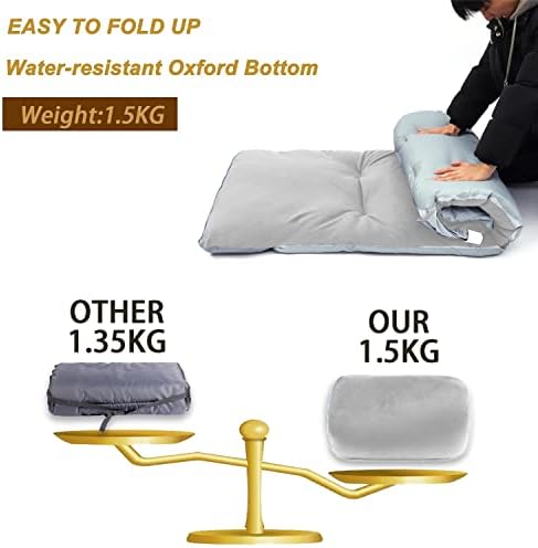 Gehannah Thick Camping Sleeping Pad, Soft Comfortable Microfiber Camping Cot Pads for Adults, Lightweight Foldable Sleeping mats for Traveling Hiking Backpacking Traveling