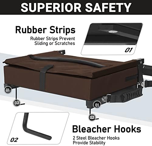 Sheenive Stadium Seats for Bleachers with Back Support, Bleacher Seats with Backs and Cushion Wide, Padded Portable Folding Comfort Stadium Chair with Shoulder Strap, Perfect for Sports Events