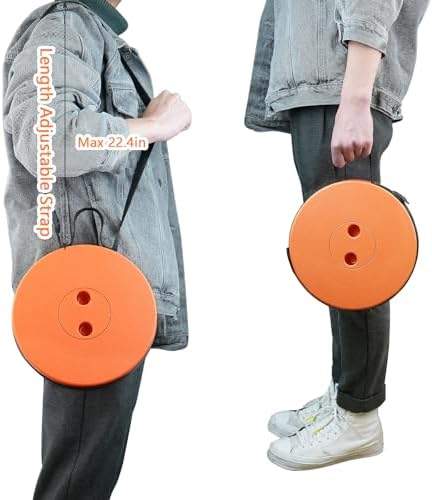 Boreeman Upgraded Folding Stool Lightweight Yet More Sturdy with Load Capacity 400lbs Portable Collapsible Stool for Camping Fishing Hiking BBQ (Orange)