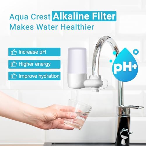 AQUA CREST Alkaline Faucet Filter Replacement, Increase PH, Replacement for Brita® Faucet Filter, Brita® 36311 On Tap Water Filtration System, FR-200, FF-100, 2 Pack