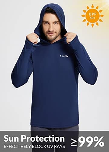 baleaf Men's Sun Protection Hoodie Shirt UPF 50+ Long Sleeve UV SPF T-Shirts Rash Guard Fishing Swimming Lightweight