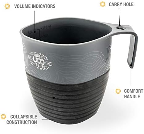 UCO Collapsible Cup for Camping, Backpacking, and Hiking, 12 Ounces (2 Pack)