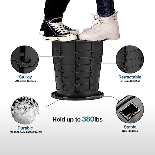 TRIPTIPS Upgrade Retractable Portable Toilet Travel Toilet Adjustable Height Camping Toilet Portable Potty for Adults Kids, Foldable Portable Toilet for Camping/Car