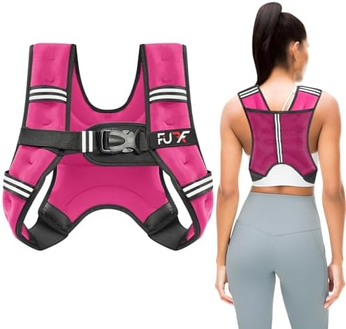 Weighted Vest 5lb/10lb/15lb/20lb/25lb/30lb Weights with Reflective Stripe, Weighted Vest for Men Women Strength Training Running Walking Jogging