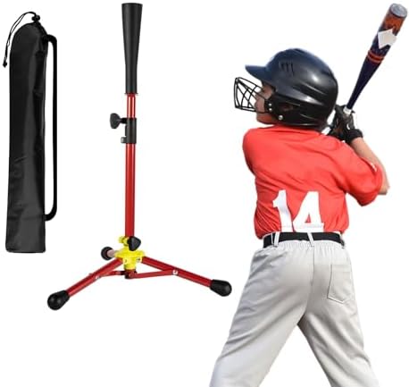 Kids Baseball Tee, 20.87 to 31.29 Inches Batting Tees for Baseball with Carry Bag, Portable Stable Baseball Tees for Hitting, Tripod Tanner Tee for Baseball Practice Stand Aged 3-8 Years