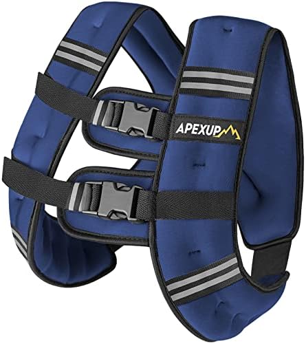 APEXUP Weighted Vest with 5lbs/10lbs/15lbs/20lbs/25lbs/30lbs Weights and Reflective Stripe, Weight Vest Men Women for Workout, Strength Training, Running