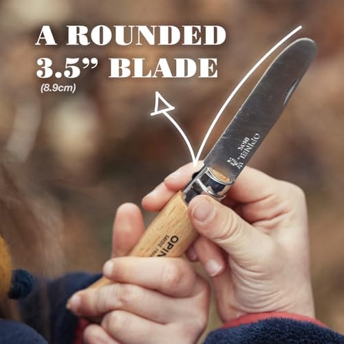 Opinel My First No.7 Stainless Steel Children’s Folding Pocket Knife with Safety Rounded Tip