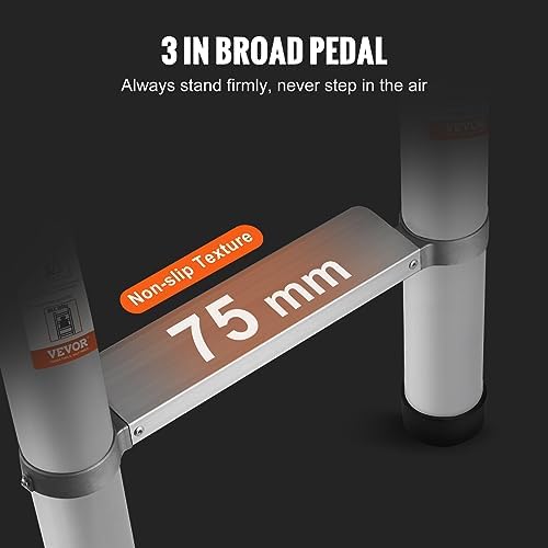 VEVOR Telescoping Ladder, 15 FT Aluminum Collapsible Extension Ladder, 400 LBS Capacity with Non-Slip Feet, Portable Multi-Purpose Compact Ladder for Home, RV, Loft, ANSI Liste…