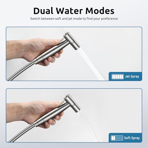 Hot and Cold Bidet Sprayer for Toilet, BRITULIF Bidet Attachment for Warm Water, Bidet with Warm Water Muslim Shower, Ideal for Feminine Hygiene, Pet Cleaning, Cloth Diapers, and Elderly Care