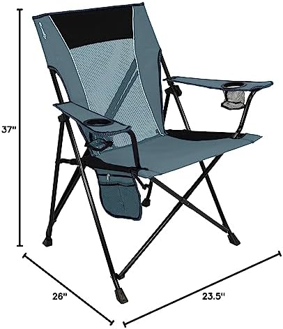 Kijaro Portable Camping Chairs - Enjoy the Outdoors with a Versatile Folding Sports Chair for Outdoor & Lawn - Dual Lock Feature Locks Position – Hallet Peak Gray