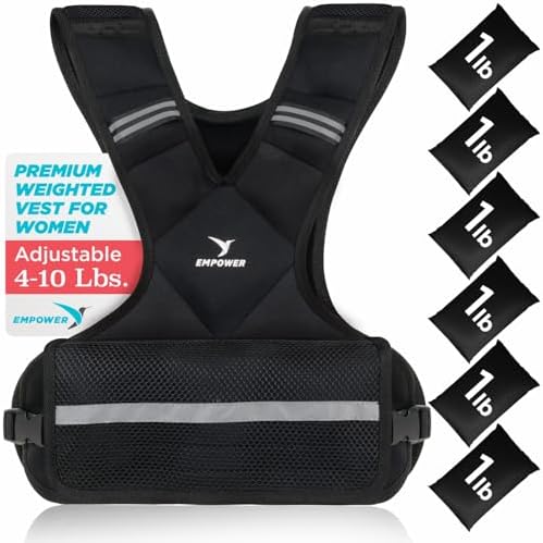 Empower Weighted Walking Vest for Women – Strengthen Muscles, Boost Bone Health, and Burn More Calories (fixed 8lbs, adjustable 4-10lbs or 10-16lbs)