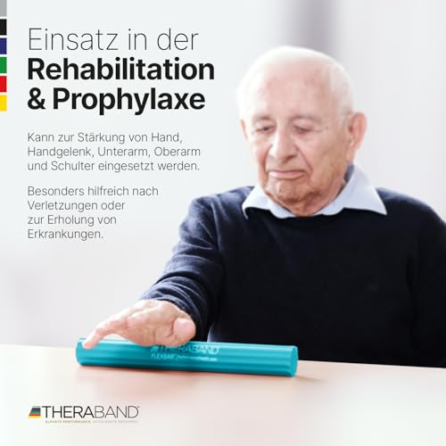 THERABAND FlexBar, Tennis Elbow Therapy Bar, Relieve Tendonitis Pain & Improve Grip Strength, Resistance Bar for Golfers Elbow & Tendinitis, Green, Medium, Intermediate