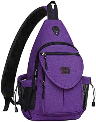 MOSISO Sling Backpack,Canvas Crossbody Hiking Daypack Bag with Anti-theft Pocket