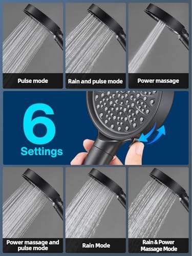 Cobbe Handheld Filtered Shower Head - Filters >99% Chlorine - Advanced 2.0 Carbon System - Water Softening Beads for Hard Water - Relieves Dry, Itchy Skin - Matte Black