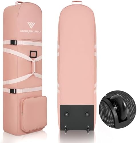 Golf Travel Bags for Airlines with Adjustable Support Rod and Detachable Shoulder Straps, Soft Foldable Golf Club Travel Covers, 900D Heavy Duty Oxford -Universal Size