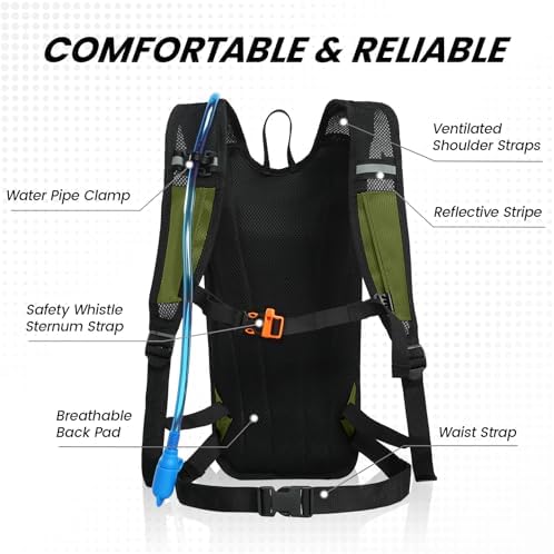 Hydration Backpack with 2L Water Bladder for Cycling, Water Backpack for Hiking Running, Lightweight Hydration Pack