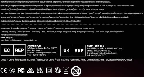 Dekuri Hair Dryer, 110,000 RPM High-Speed Fast Drying Blow Dryer, 200 Million Ionic Lightweight Hairdryer with Diffuser, Magnetic Nozzle, 4 Temps & 3 Speeds, Low Noise for Women & Men, Black