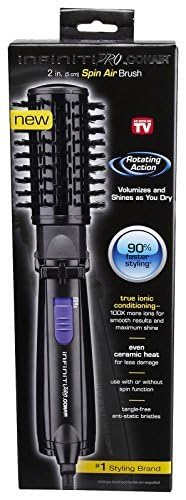 INFINITIPRO BY CONAIR Spin Air Rotating Styler/Hot Air Brush, 2-inch, Black