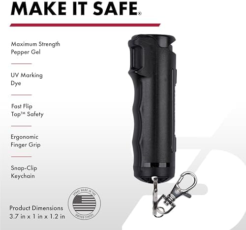 SABRE Crossfire Pepper Gel, Deploys At Any Angle, Maximizes Target Acquisition Against Multiple Threats, Belt Clip For Easy Carry, Fast Flip Top, Max Police Strength OC, Pepper Spray Option 1.5 fl oz