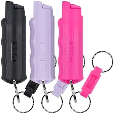 SABRE Pepper Spray, Maximum Police Strength OC Spray, Quick Release Keychain for Easy Carry and Fast Access, Finger Grip for More Accurate and Faster Aim, 0.54 fl oz, Secure and Easy to Use Safety