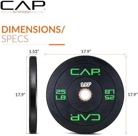 CAP Barbell Rubber Olympic Bumper Plate | Multiple Options/Colors