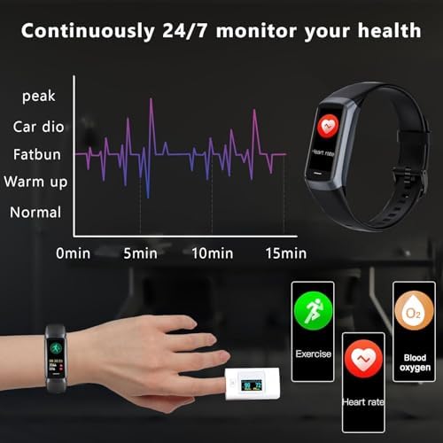 Fitness Tracker with 24/7 Heart Rate Sleep Blood Oxygen Monitor,IP68 Waterproof Smart Watch,1.10''AMOLED Touch Color Screen,Step Counter Health Activity Trackers for Women Men