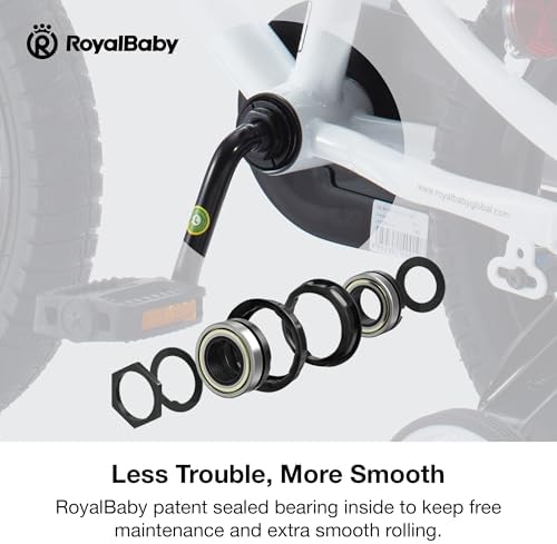 RoyalBaby Kids Bike EZ Freestyle Training Free Balance to Pedal Easy Learning Bicycle, 12-18 Inch for Toddlers to Big Kids