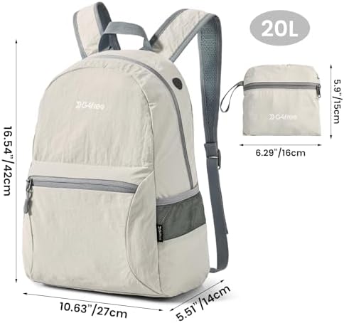 G4Free 20L Lightweight Packable Backpack Travel Hiking Daypack Foldable Backpack for Men Women