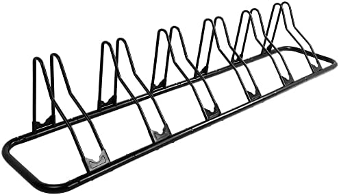 CyclingDeal Bike Rack Floor Parking Bike Stand for up to 6 Bicycles | Indoor, Home & Garage Storage Rack | Stable & Secure Bicycle Stand w/Tire Grooves Up to 29", Holding Plates & Custom Spacing