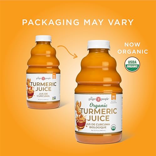 99% Pure Organic Turmeric Juice by The Ginger People – Digestive Health, Premium Quality, 32 Fl oz Bottle (Pack of 1)