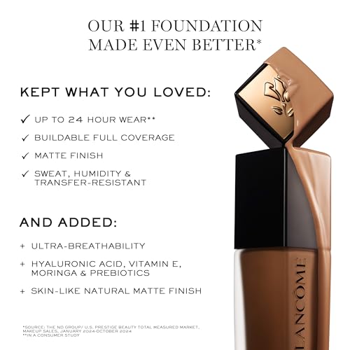 Lancôme Teint Idole Ultra Wear Buildable Full Coverage Foundation - Longwear & Waterproof - Natural Matte Finish - 300N (Medium Skin with Neutral/Peachy Undertones), 1 Fl Oz