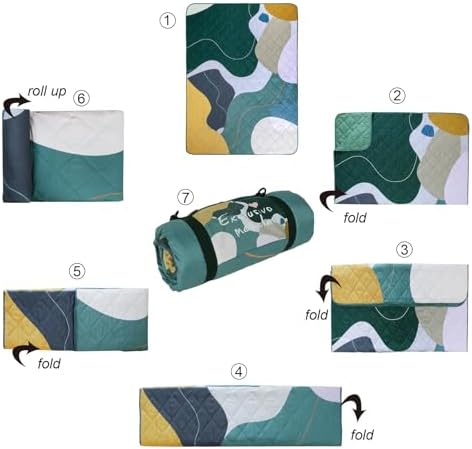 Exclusivo Mezcla Waterproof Picnic Blanket 60x80 Inches Large Multicolor Floral Polyester Sandproof Modern Camping Blanket