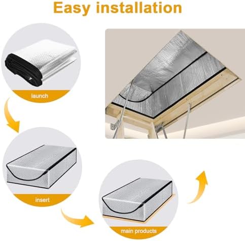 Attic Stairway Insulation Cover - Premium Energy Saving Attic Stairs Door Ladder Insulator Pull Down Tent with Zipper 25 in x 54 in x 11In (Attic Cover)