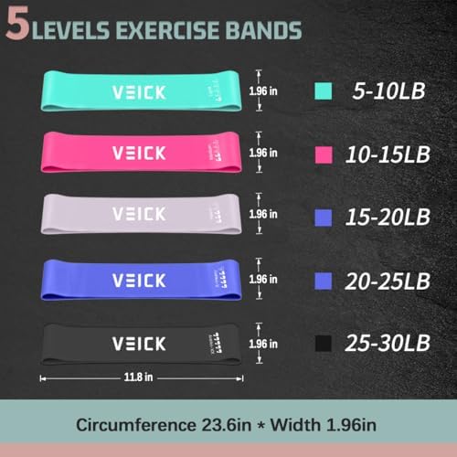 VEICK Resistance Bands, Exercise Bands, Workout Bands Set for Working Out with Handles for Men Women, Elastic Exercising Bands for Fitness Weights Work Out at Home Gym
