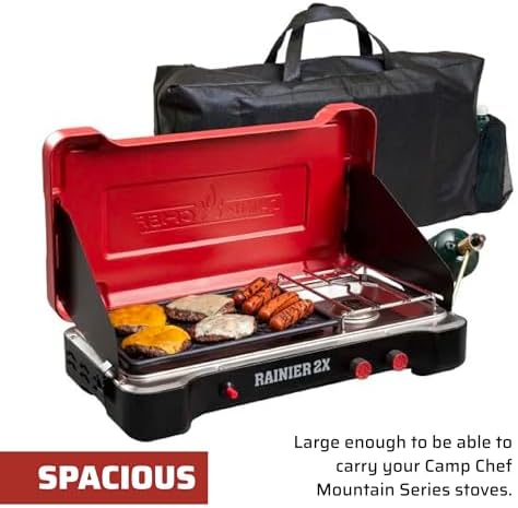 Camp Chef Bag for Compact Cooking System - for Mountain Series Stoves - Easily Store Propane Bottles & Compact Cooking Systems - Carefully Transport Your Camp Stove - Durable, Secure Carry Bag