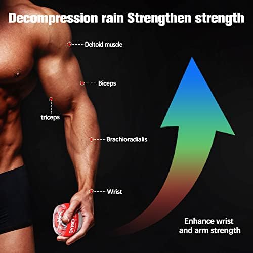 Wrist Trainer Ball Auto-Start Gyroscopic Forearm Exerciser Gyro Ball for Strengthen Arms, Fingers, Bones and Muscles