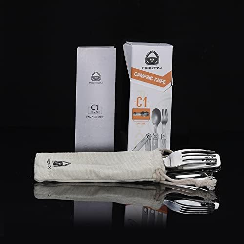 ROXON C1 3 IN 1 Camping Utensils Detachable Cutlery Knife Spoon Fork for Outdoor Camping Hiking