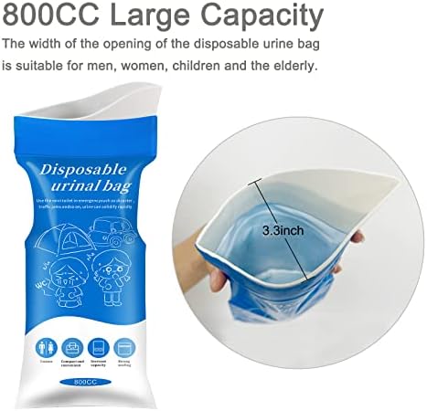 Disposable Emergency Urinal Bag, 12Pack Portable Camping Pee Bags, Travel Pee Bags, Traffic Jam Emergency Portable Urine Bag, Vomit Bags, for Men Women Kids Children Patient